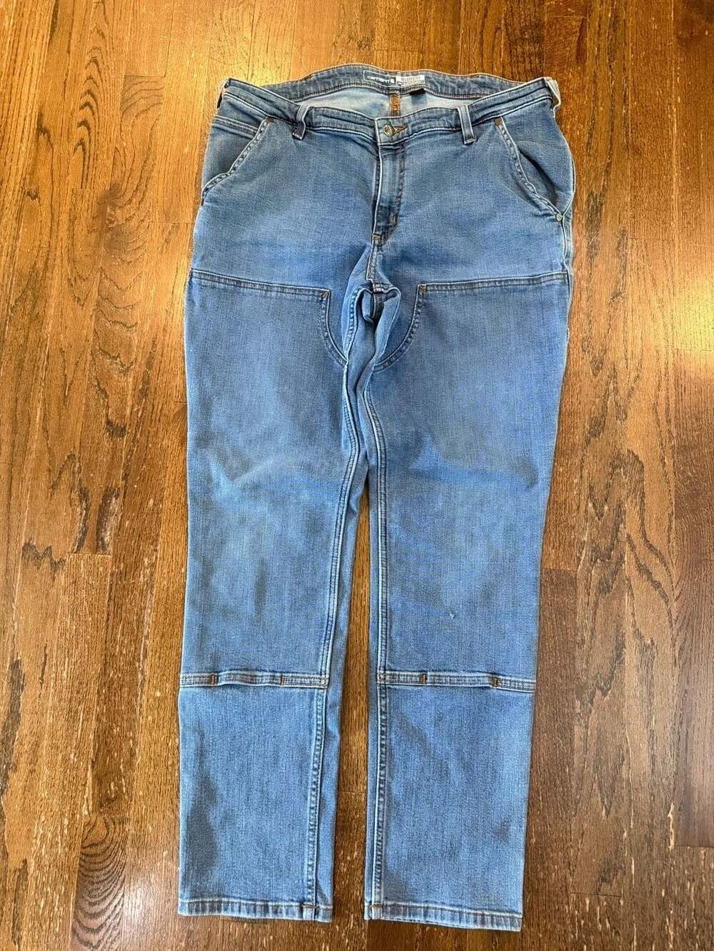 Carhartt Relaxed Fit Women’s Double-Front Jeans Size 16 Tall Blue Denim